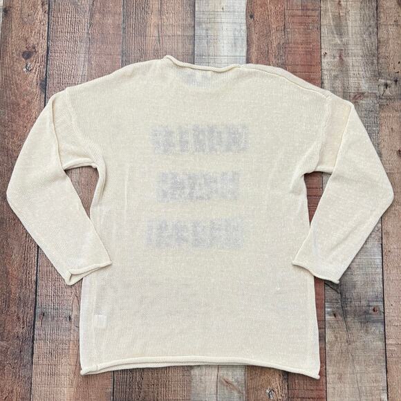 Gilli Coffee Beach Repeat Sweater Beige and Brown Knit Pullover Top Size Small - Picture 2 of 7